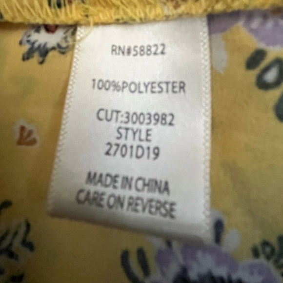 MAX STUDIO YELLOW COTTAGECORE FLORAL CINCHED TIE SIDE ZIP SKIRT MED PREOWNED - Picture 5 of 10